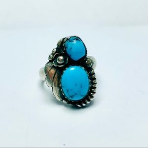 Turquoise and Sterling Silver Statement Ring